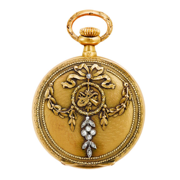 Fine Swiss 18 carat gold open faced pocket watch Circa 1900
