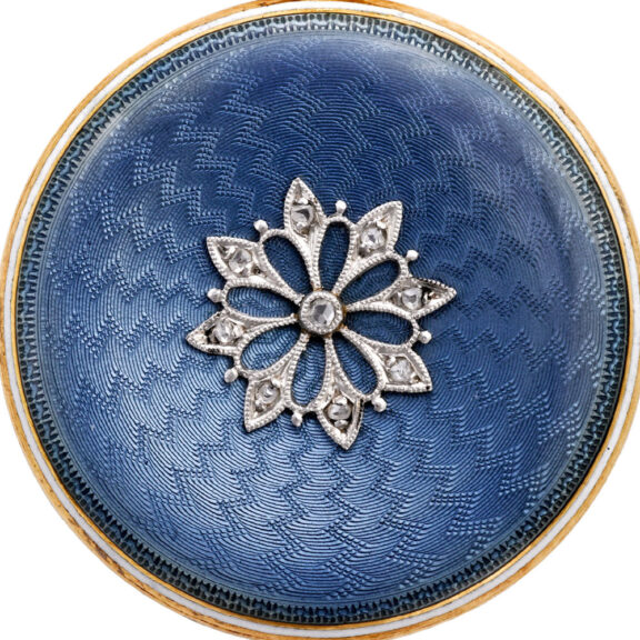 Swiss gold, diamonds and guilloché enamel pocket watch Circa 1900 Swiss gold, diamonds and guilloché enamel pocket watch Circa 1900