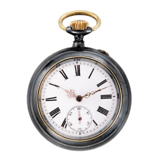 Unusual gunmetal lever watch with erotic automaton Circa 1870