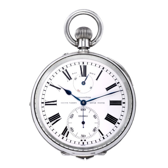 Large Swiss silver deck chronometer with power reserve Circa 1940