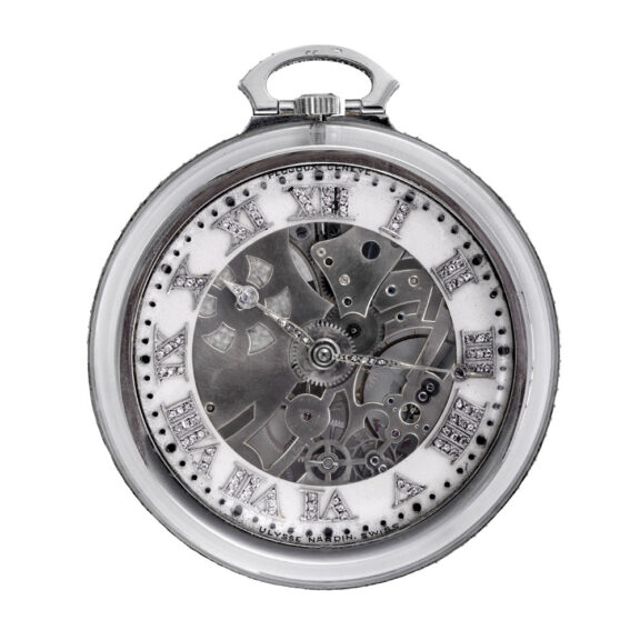 Extremely fine Swiss platinum skeletonized dress watch Circa 1920