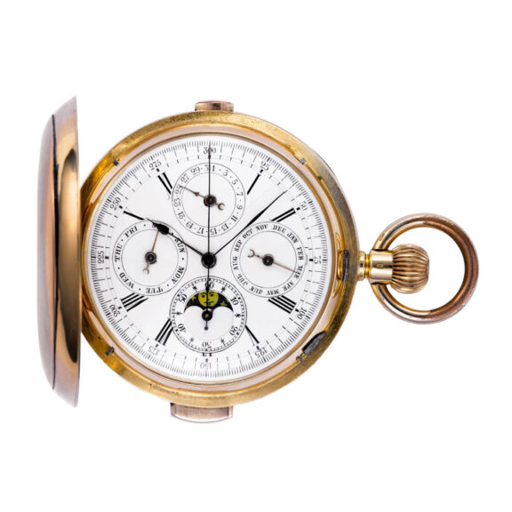 Swiss gold full hunting quarter repeating pocket watch Circa 1910