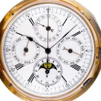Swiss gold full hunting quarter repeating pocket watch Circa 1910