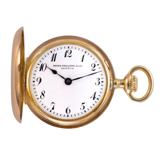 Very small Swiss gold hunting cased pocket watch Circa 1900