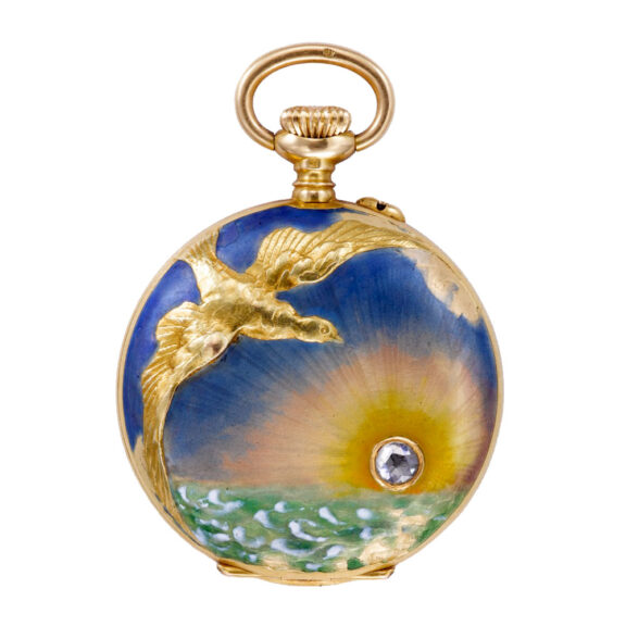 Swiss 18K yellow gold Art Nouveau pendant watch Circa 1910