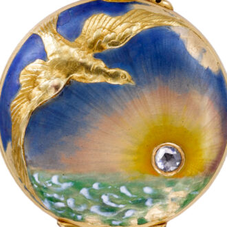 Swiss 18K yellow gold Art Nouveau pendant watch Circa 1910