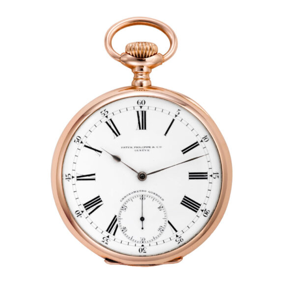 Swiss 18k pink gold Chronometro Gondolo pocket watch Circa 1913