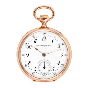 Swiss 18k pink gold Chronometro Gondolo pendant watch Circa 1905