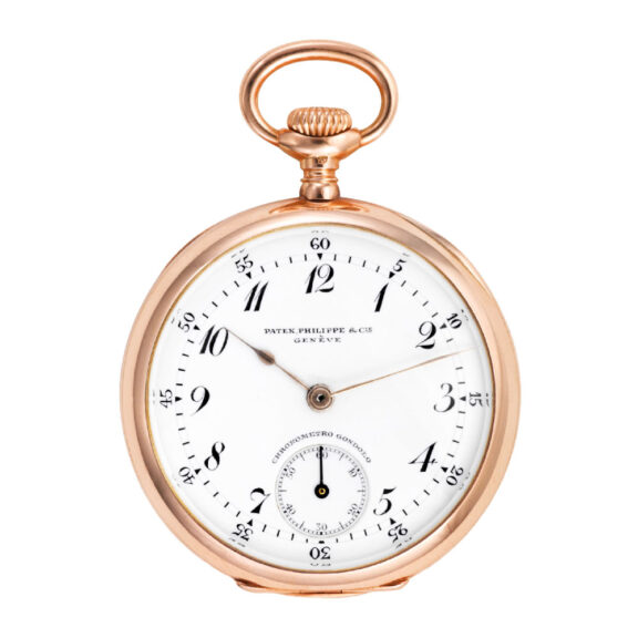 Swiss 18k pink gold Chronometro Gondolo pendant watch Circa 1905