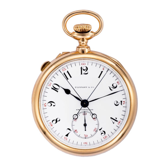 Swiss gold dress watch with split-seconds chronograph Circa 1920 Swiss gold dress watch with split-seconds chronograph Circa 1920