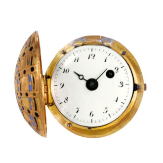 French gold and enamel scallop shell form pendant watch Circa 1800