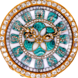 French gold and rose-cut diamonds lady's pocket watch Circa 1850