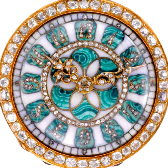 French gold and rose-cut diamonds lady's pocket watch Circa 1850 French gold and rose-cut diamonds lady's pocket watch Circa 1850