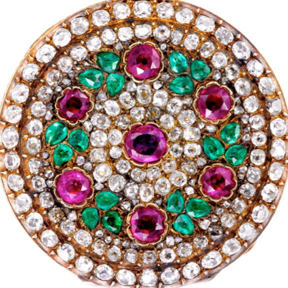 French gold and rose-cut diamonds lady's pocket watch Circa 1850 French gold and rose-cut diamonds lady's pocket watch Circa 1850
