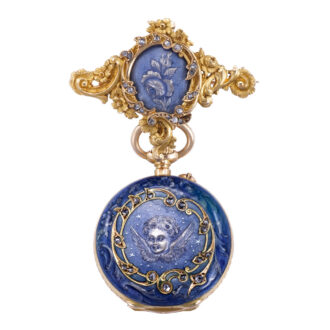 Swiss gold lady's watch with detachable brooch Circa 1900