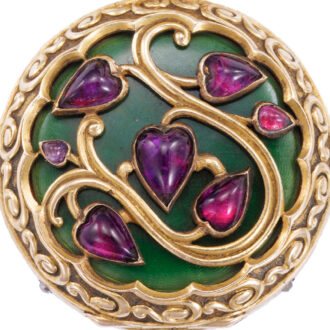 Fine Swiss gold brooch watch in Byzantine style Circa 1895