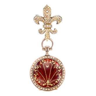 Swiss gold brooch watch made for the Chinese market Circa 1890 Swiss gold brooch watch made for the Chinese market Circa 1890