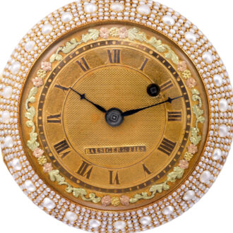 Swiss 18k gold and pearl-set verge pendant watch Circa 1830