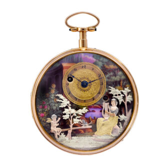 Swiss gold musical watch with hidden erotic scene Circa 1810