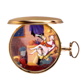 Swiss gold musical watch with hidden erotic scene Circa 1810