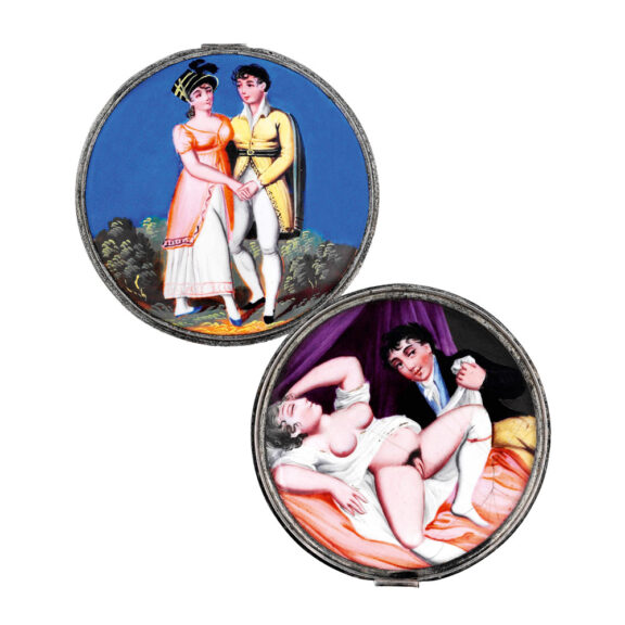 Rare Swiss enamel watch with double-sided scene Circa 1815