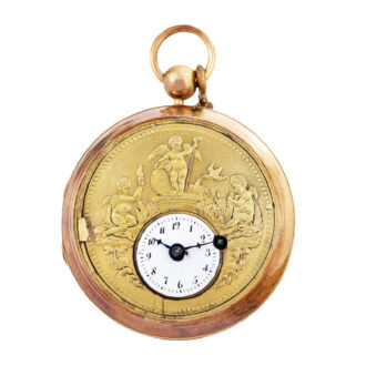 Swiss gilt-metal erotic watch with matching chatelaine Circa 1810