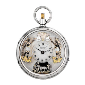 Swiss silver erotic automaton with four animations Circa 1820