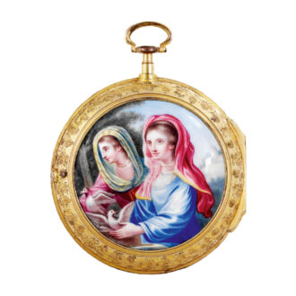 English gilt-brass verge with concealed erotic scene Circa 1790