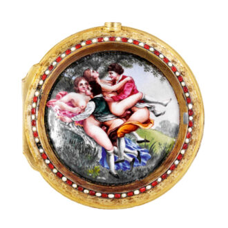 English gilt-brass verge with concealed erotic scene Circa 1790