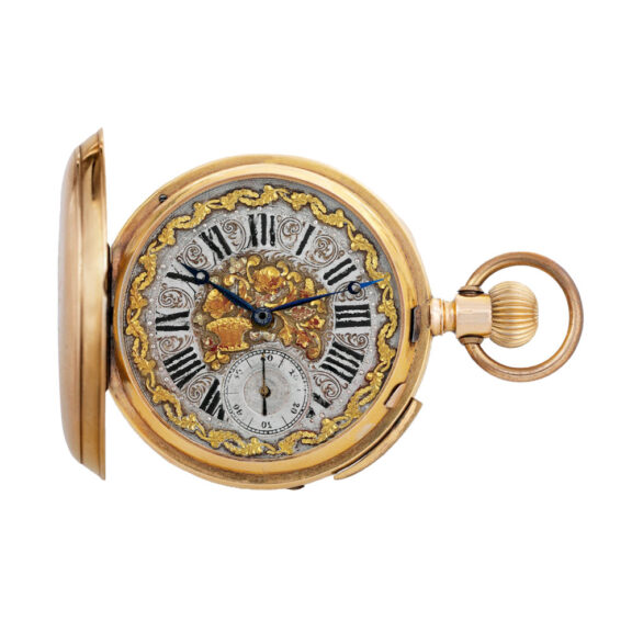 Swiss 18k gold erotic watch for the Hispanic market Circa 1890