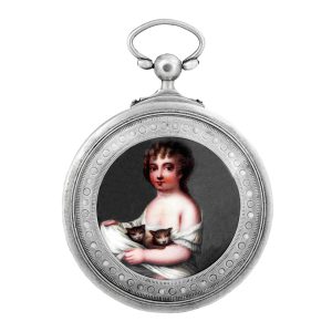 Swiss silver with semi concealed enamel erotic portrait Circa 1820