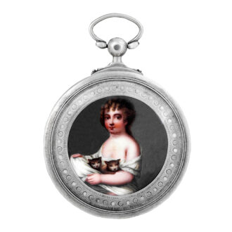 Swiss silver with semi concealed enamel erotic portrait Circa 1820