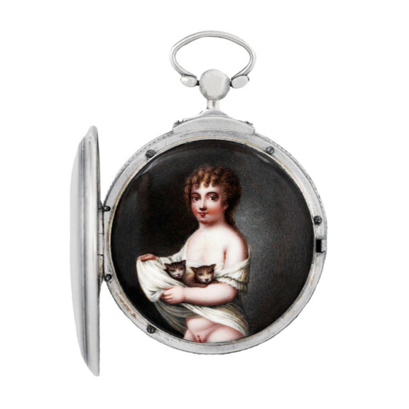 Swiss silver with semi-concealed enamel erotic portrait Circa 1820 Swiss silver with semi-concealed enamel erotic portrait Circa 1820