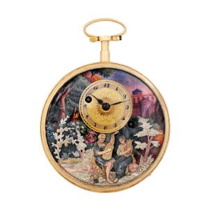 Swiss gold musical watch with hidden erotic scene Circa 1810