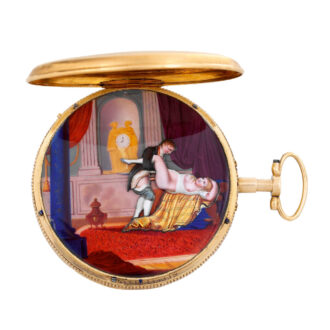 Swiss gold musical watch with hidden erotic scene Circa 1810 Swiss gold musical watch with hidden erotic scene Circa 1810