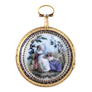 Fine French gold and enamel verge pocket watch Circa 1790