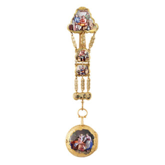 French gold repoussé watch with matching chatelaine Circa 1770