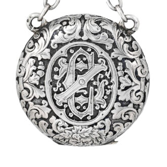 French silver half-hunter with matching chatelaine en suite Circa 1850 French silver half-hunter with matching chatelaine en suite Circa 1850