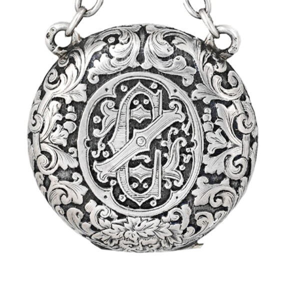 French silver half-hunter with matching chatelaine en suite Circa 1850 French silver half-hunter with matching chatelaine en suite Circa 1850