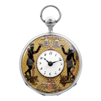 Fine Swiss silver open faced with automaton Jacks Circa 1820 Fine Swiss silver open faced with automaton Jacks Circa 1820
