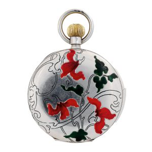 Swiss silver minute repeating Art Nouveau pocket watch Circa 1900