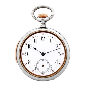Swiss silver minute repeating keyless pocket watch Circa 1910