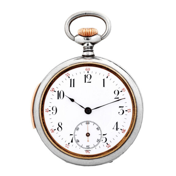 Swiss silver minute repeating keyless pocket watch Circa 1910