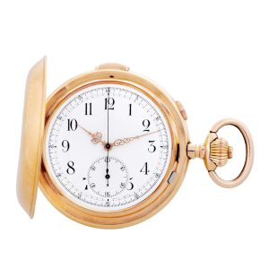 Swiss gold repeating pocket watch with chronograph Circa 1910