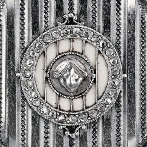 Swiss platinum pendant watch with special case decoration Circa 1890 Swiss platinum pendant watch with special case decoration Circa 1890