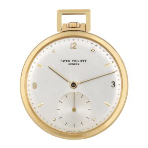 Fine Swiss 18K yellow gold keyless dress pocket watch Circa 1935