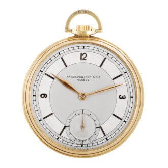 Swiss 18K gold dress watch with two-tone silver dial Circa 1938