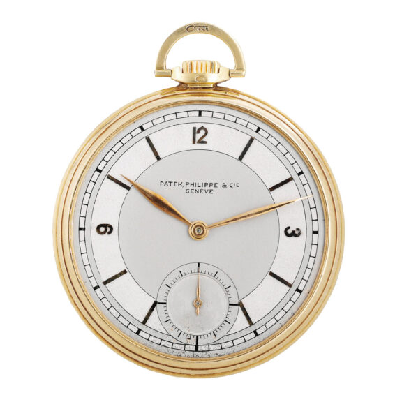 Swiss 18K gold dress watch with two-tone silver dial Circa 1938