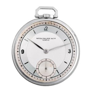 Swiss platinum dress watch with three-tone silver dial Circa 1936