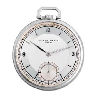 Swiss platinum dress watch with three-tone silver dial Circa 1936